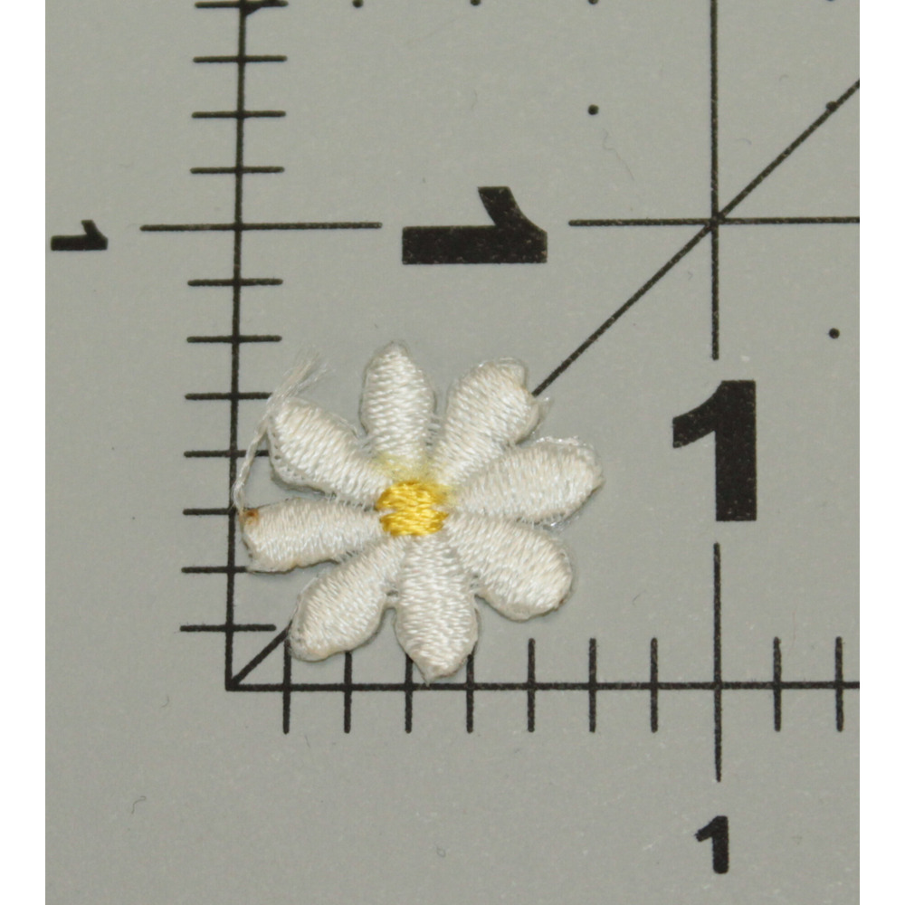 Spring Flower Daisy Tiny Embroidery Iron On Patch White - Picture 2 of 2